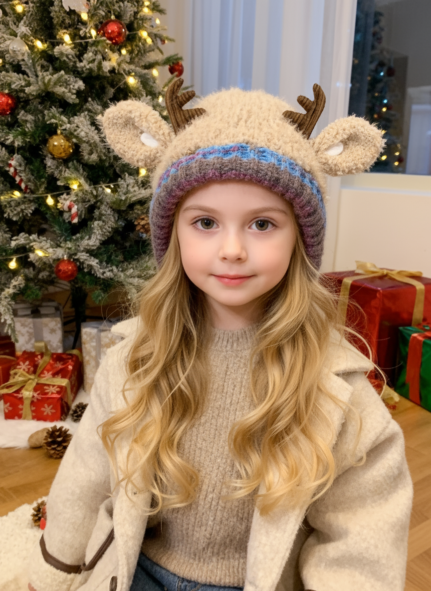 🎅Surprise price🎄🦌Handmade Knitted Christmas Antler 2-in-1 (Hat/Handbag)🧶
