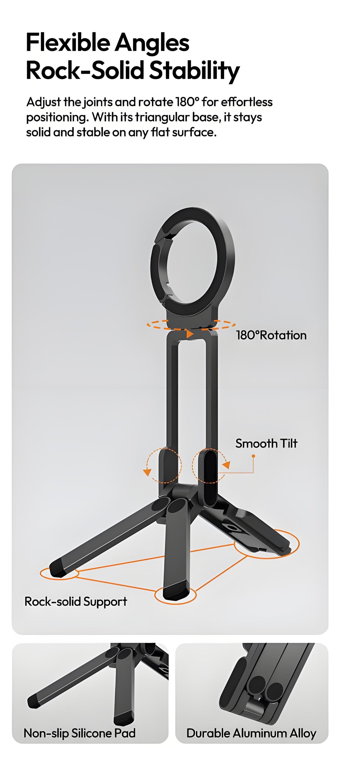 ⚡ Strong Magnetic Phone Tripod for iPhone