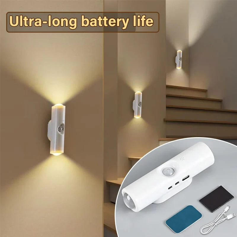 🎁LAST WEEK SPECIAL PRICE £6.99!!⏳Rechargeable Smart LED Motion Sensor Ambient Light