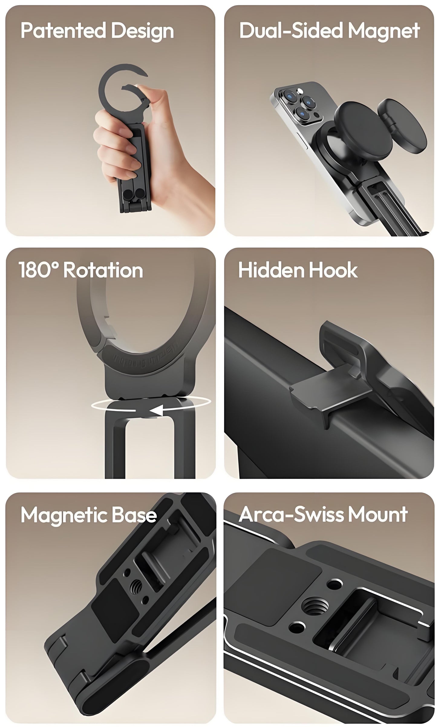 ⚡ Strong Magnetic Phone Tripod for iPhone
