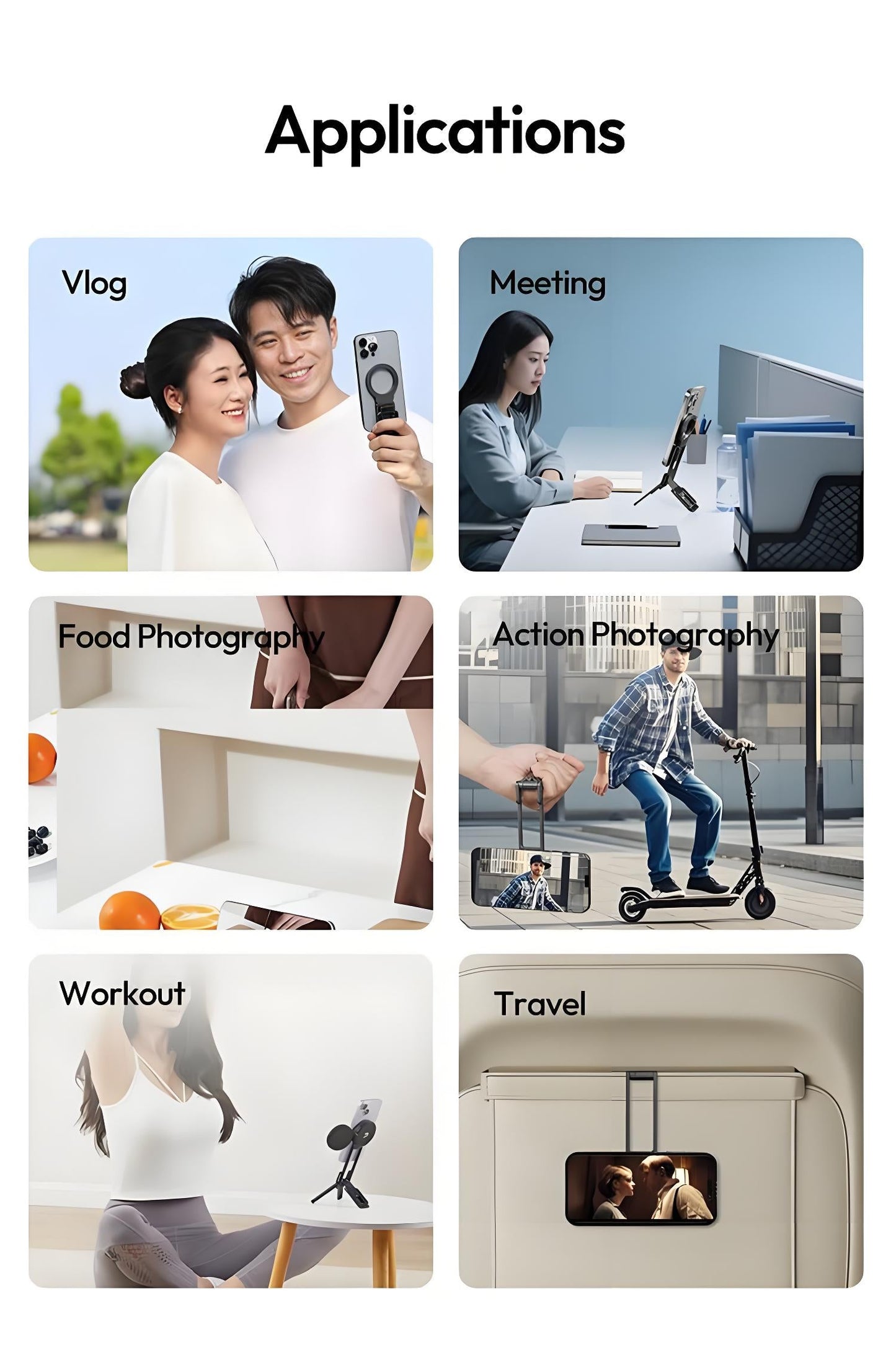 ⚡ Strong Magnetic Phone Tripod for iPhone