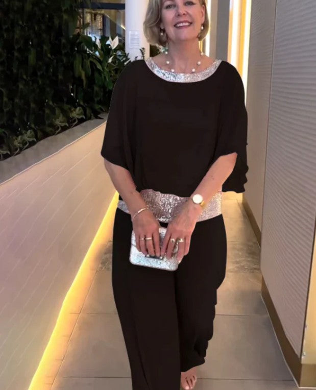 🔥Big Sale 50%🔥Sequined Colorblock Elegant Two-piece Set