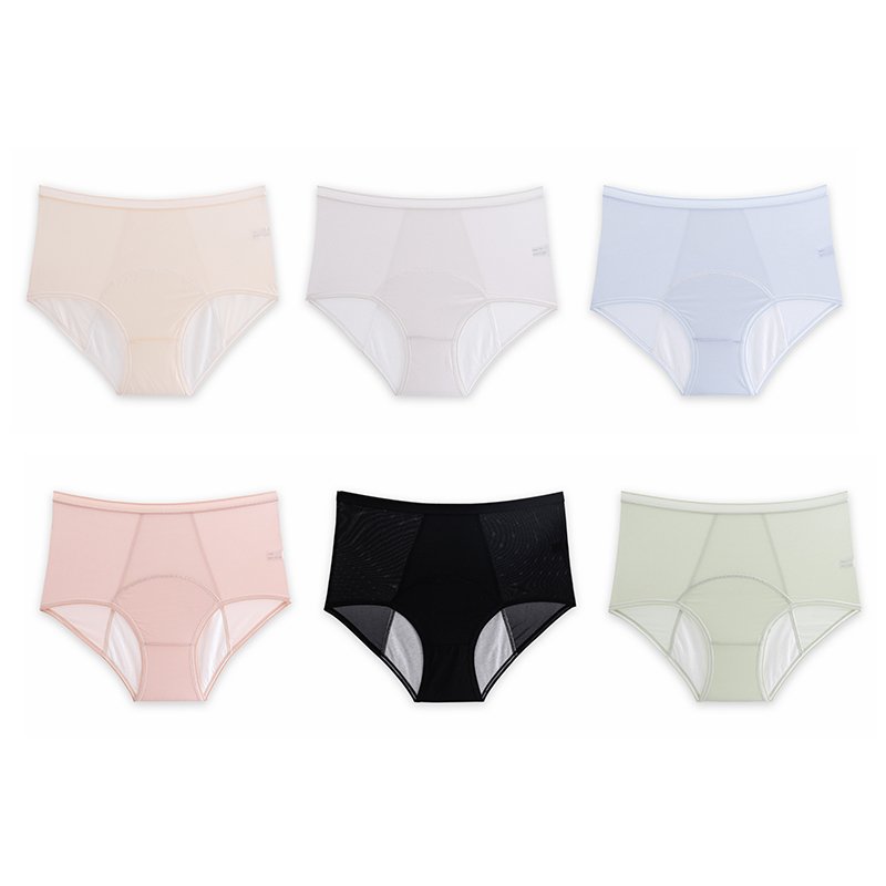 High Waist Leak Proof Ice Silk Panties Plus Size L-5XL