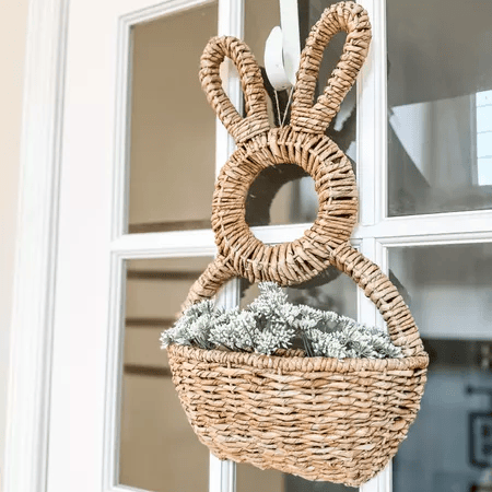 🔥Easter Hot Sale!🔥 - Bunny Basket Hanging Wall Pocket Spring Decor🐰