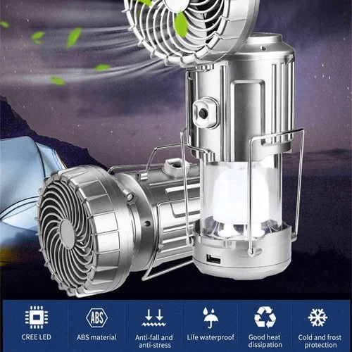 🔥2025 Hot sale🔥🌿Portable LED camping lantern with fan