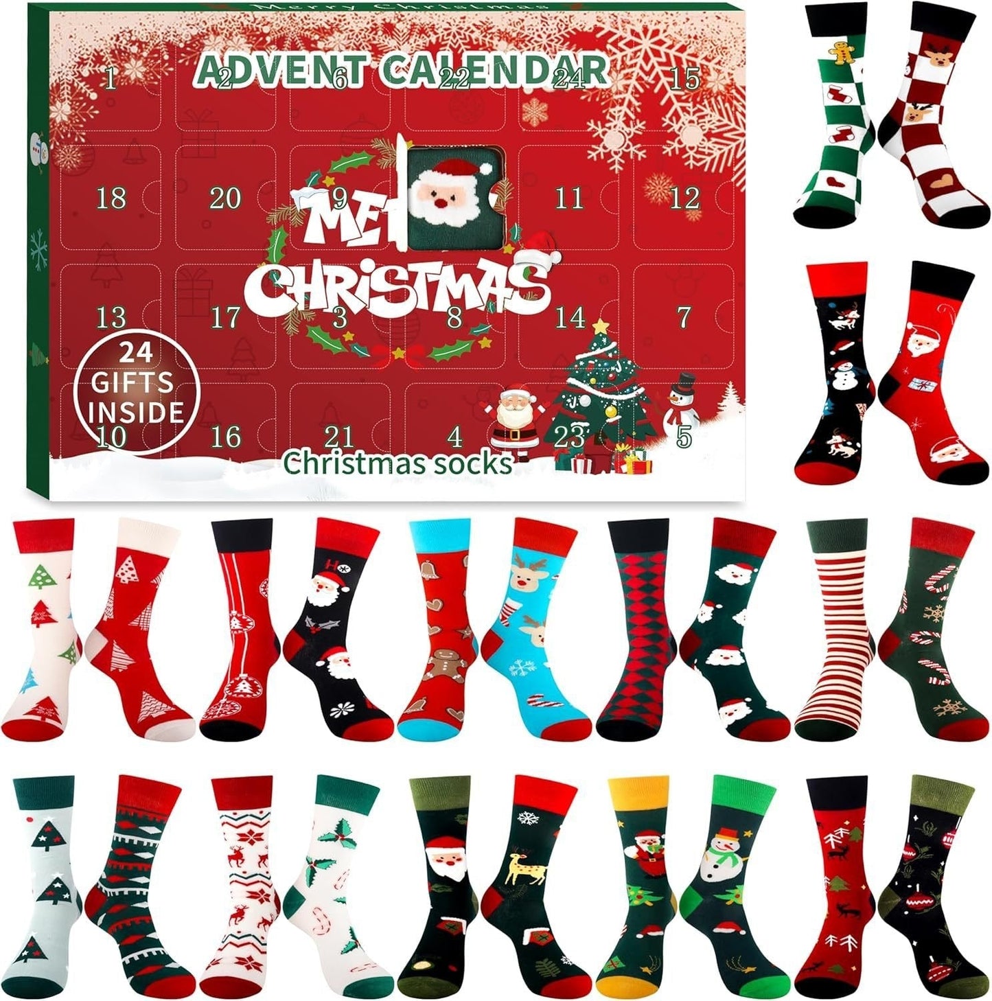 ⏰Christmas Limited Sale!!🎄20K+ SOLD! 🎁✨Christmas Countdown Socks Blind Box
