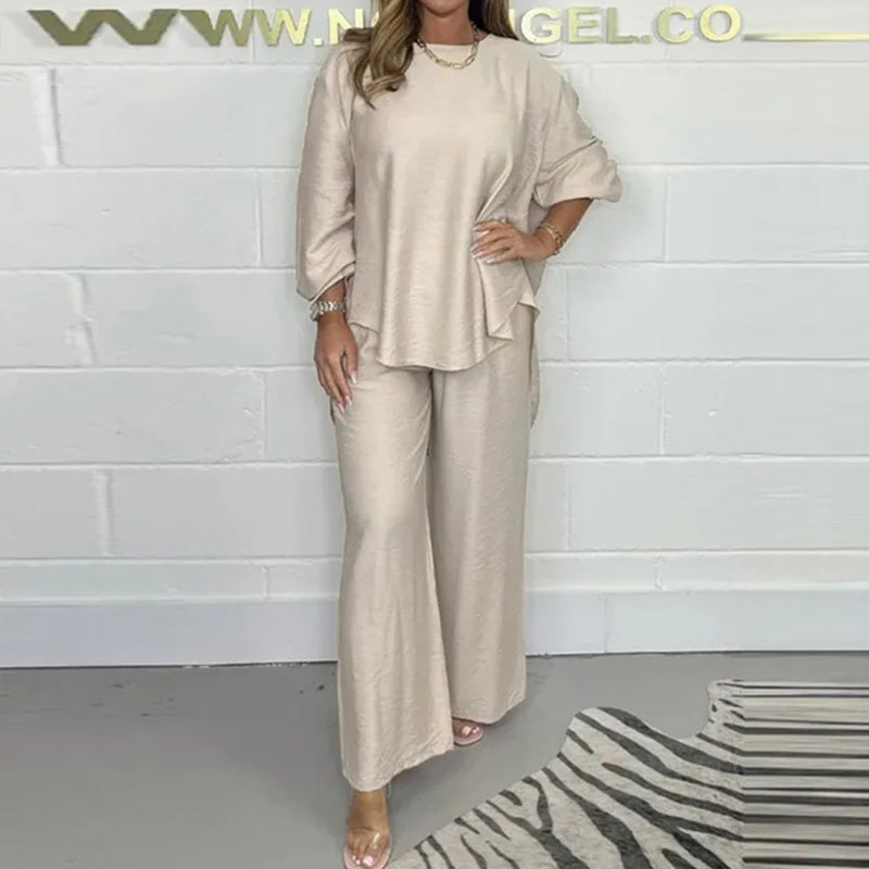 🎉Sizzling 60% Off! Women's Long Sleeve High - Waisted Wide Leg Pants Suit 🔥