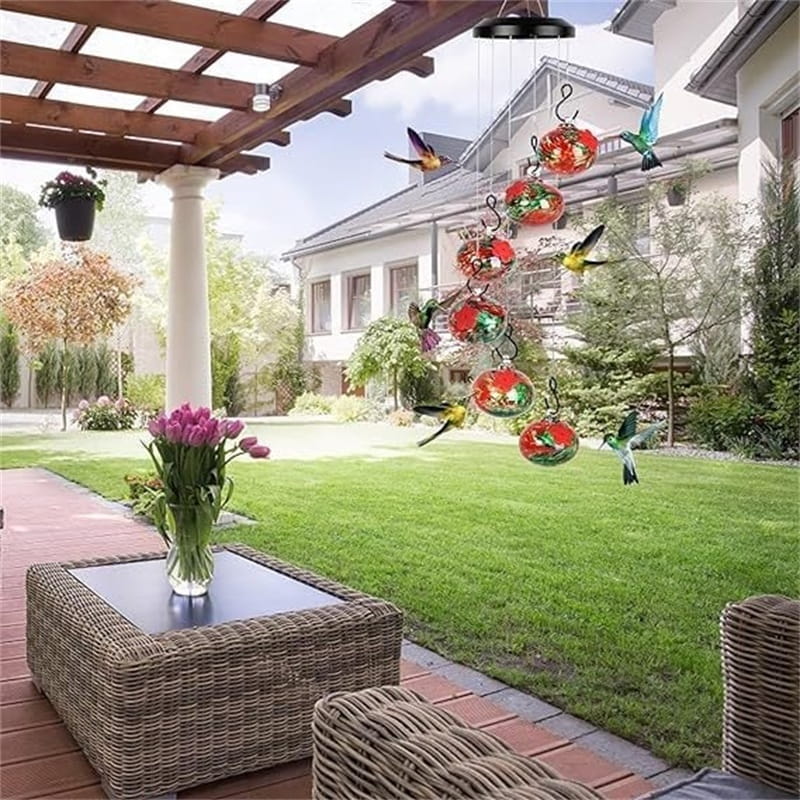 Hummingbird Wind Chime Feeder
