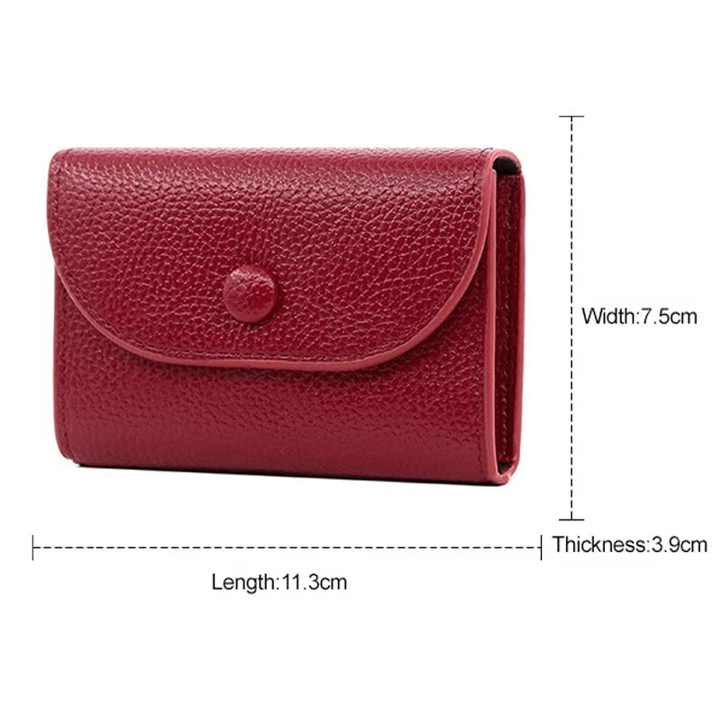 🔥Best Christmas present ever🎁🎄Fashion Lychee Pattern PU Leather Short Wallet with Convenient Snap Button