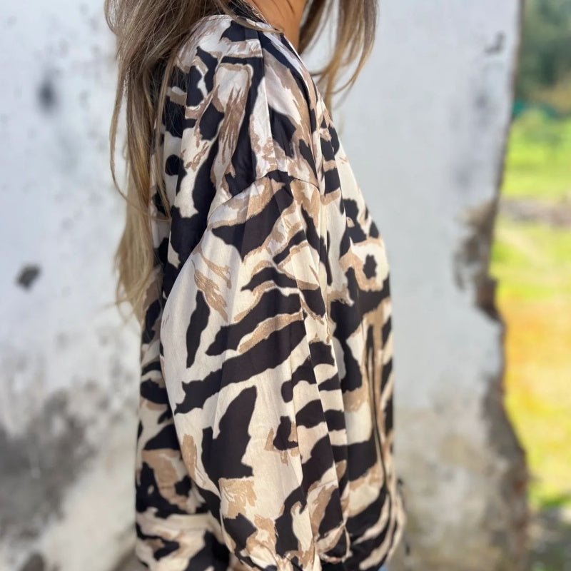 🌸Spring Specials🌸 Women's Fall Zebra Print Zipper Bomber Jacket