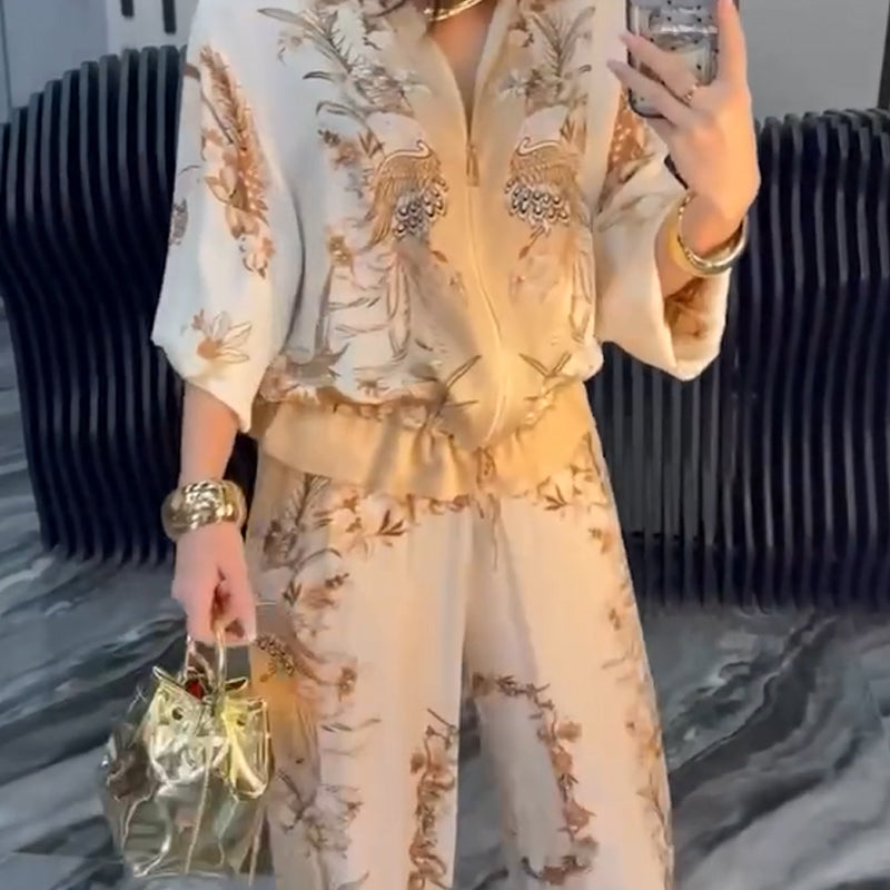 💕Limited Sale 50% OFF💕Women’s Elegant Zip-Up Two-Piece Set