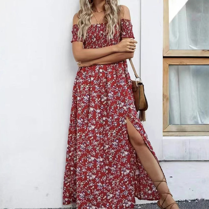 Women's Elegant Floral Off-Shoulder Dress