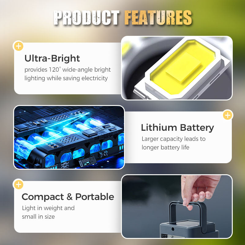 🔥HOT SALE 50% OFF🏆Portable & Waterproof Solar-Powered Camping Light🌞🏕️