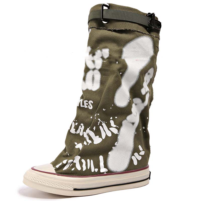 💗LAST DAY PROMOTION -50%OFF💗Women's Retro Flat Slouch Mid-Calf Canvas Boots