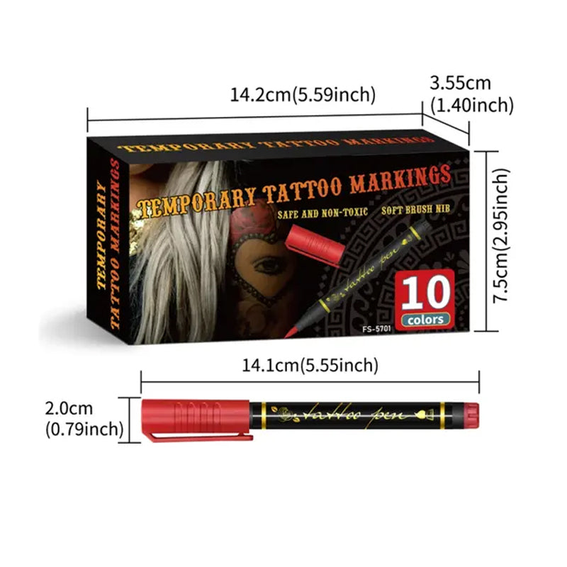🌈Hot Sale 49% OFF🎨10-Color Temporary Tattoo Markers Set