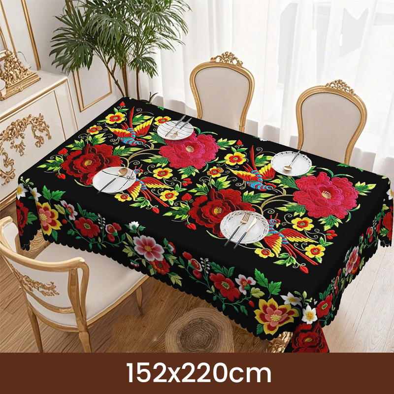 ⏳Limited-time 50% off⏰Mexican Floral Tablecloth with Scalloped Edge🏵️