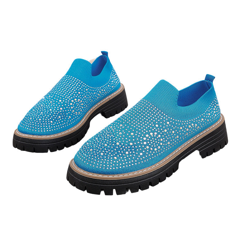 Women's Rhinestone Sparkle Slip-On Loafers
