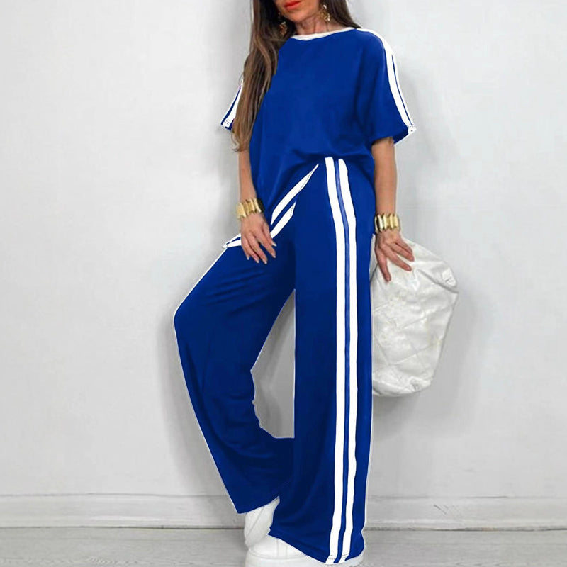 ⏳Limited-time 50% off⏰Women's Striped Top & Wide-Leg Pants Set👚👖