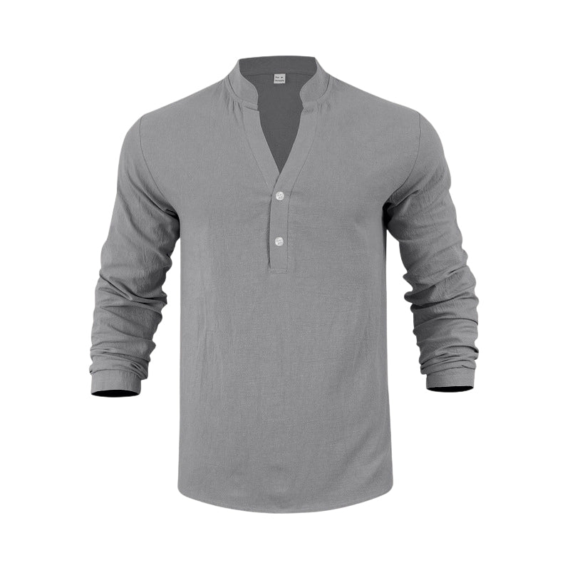 Autumn Casual Henley T-Shirt for Men