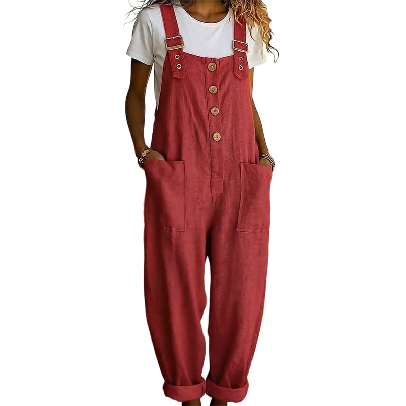 💐New arrival 50% OFF!👖 Women's Casual Button-Front Overalls🌿