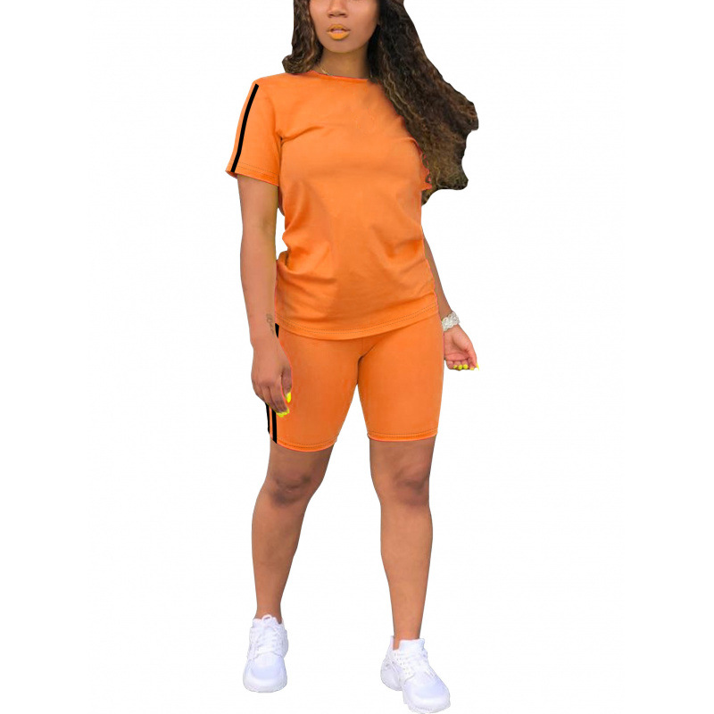 🏃♀️ Stay Active & Stylish: Women's Casual Short-Sleeve Top And Shorts Set For Your Summer Vibes☀️