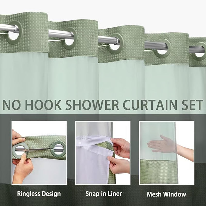 📢📢50% OFF !! ⏰Waffle Pattern Shower Curtain