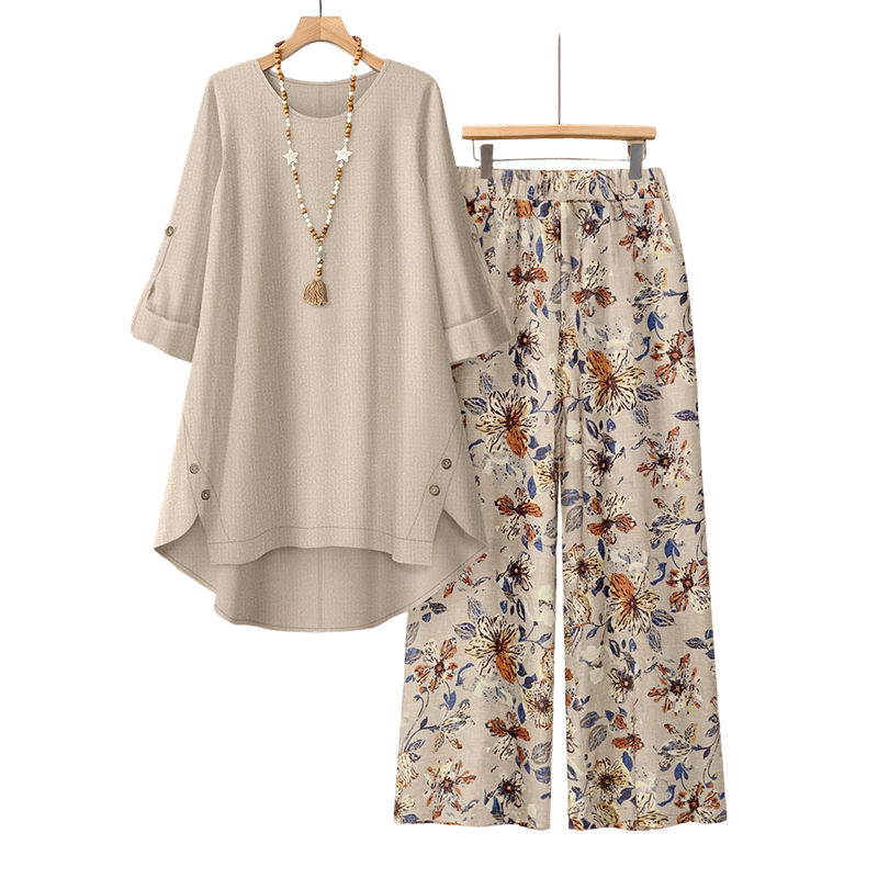👚 50% OFF NOW! 🌿 Women's Cotton Linen Half Sleeve Top & Pants Set – Breathable & lightweight – Perfect for summer, office or casual days – relaxed fit with natural texture 🌸✨