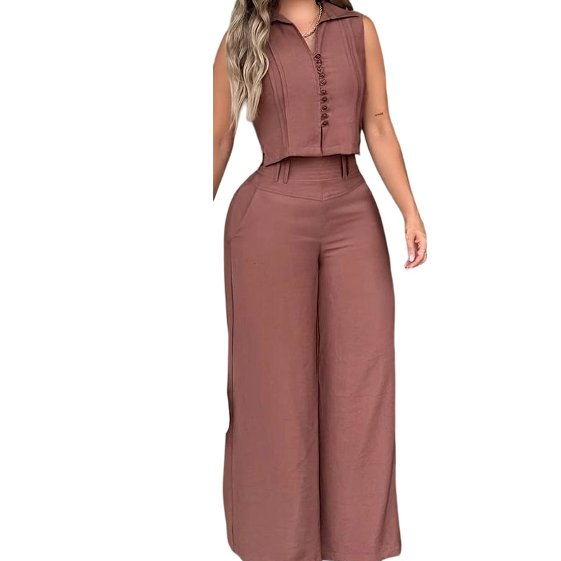 ๐ Women's Casual Sleeveless Top & Pants 2-Piece Set โ Relaxed Co-Ord for Everyday Style