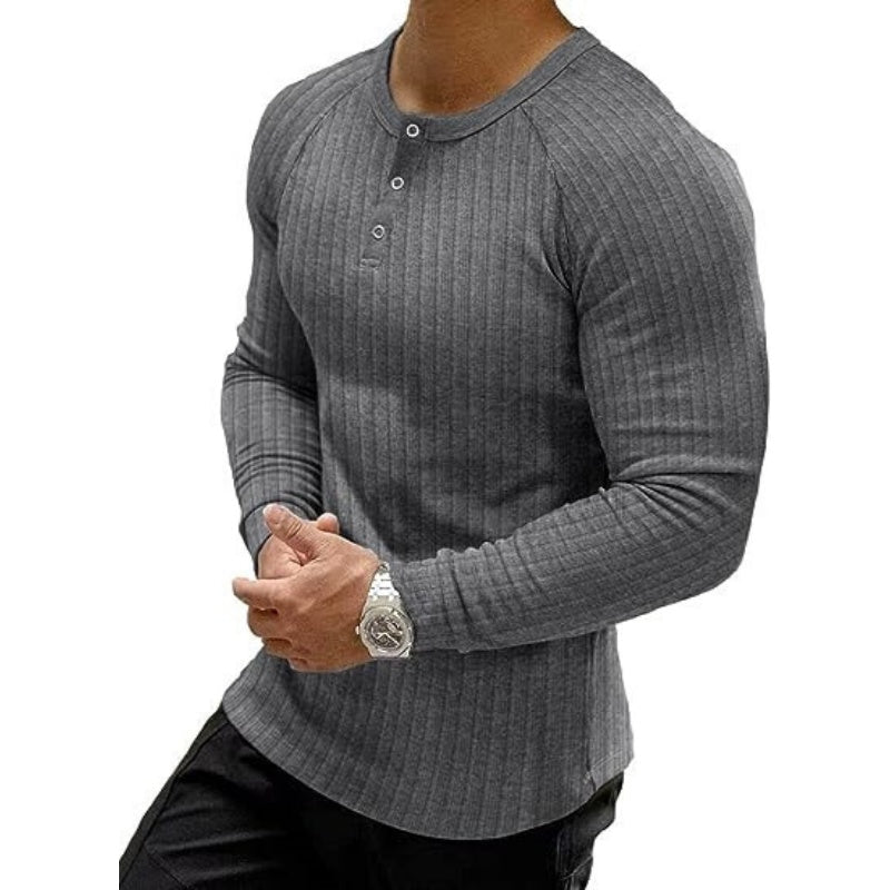 🔥 SHARPER EVERYDAY STYLE | Men's Textured Henley Shirt -50%