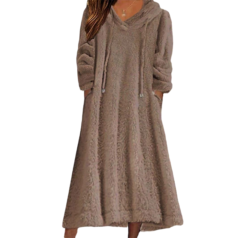 ❄️Winter Hot Sale 50% OFF🔥Women’s Casual Plush Hooded Lounge Dress