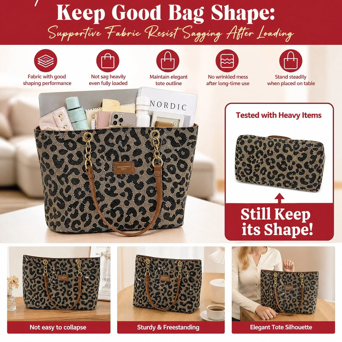 🎁2026 New Arrivals💥Last Day Sale 50% Off💥Large Capacity Tote Bag with Leopard Print