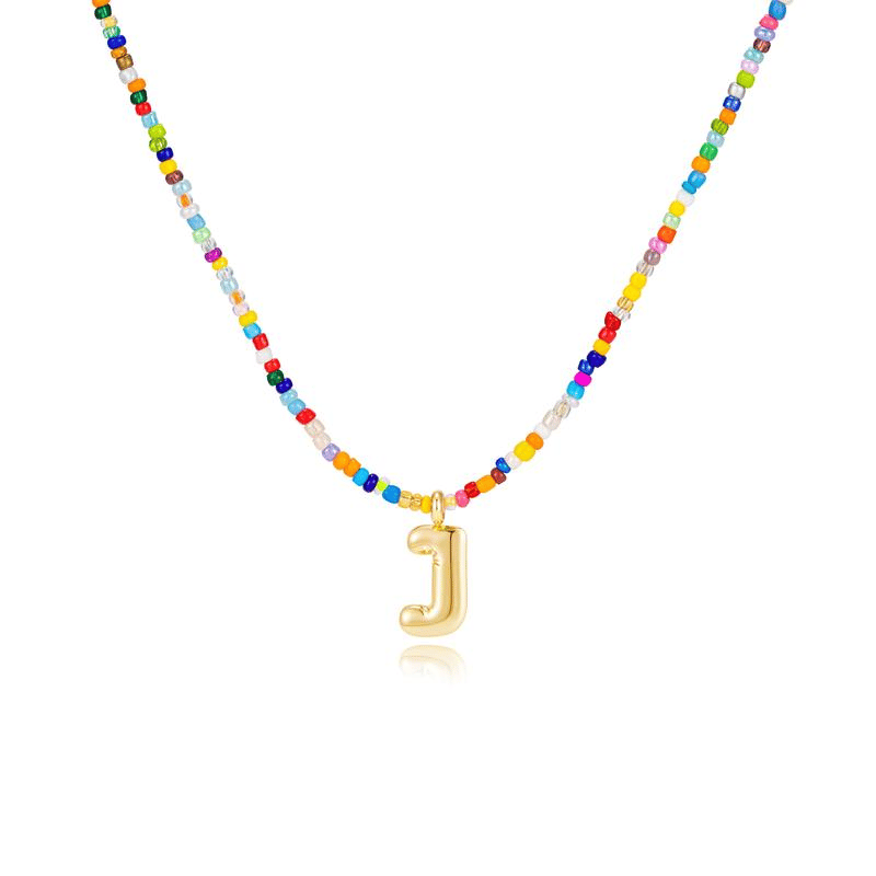 💜LAST DAY PROMOTION - 50%OFF💜 Letter Beaded Necklace for Women🔤A-Z