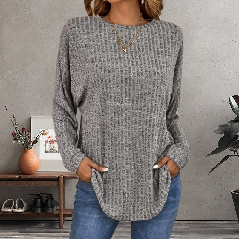 🎁Casual Long-Sleeve Top – Soft Knit, Loose Fit & Versatile Style for All Body Types 🌸🧥