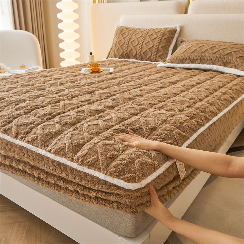 🛏️ 50% OFF! 🎁 WARM FITTED BED SHEET - Brushed Flannel & Deep Pocket (Up to 40cm), Non-Slip Corners for All-Season Comfort❄️🛌
