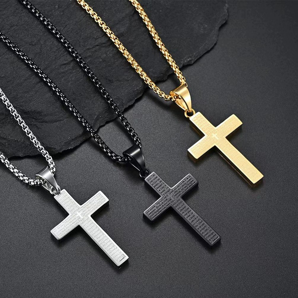 🎉Buy 1 Get 1 Free🎉Lord's Prayer Scibble Cross Necklace