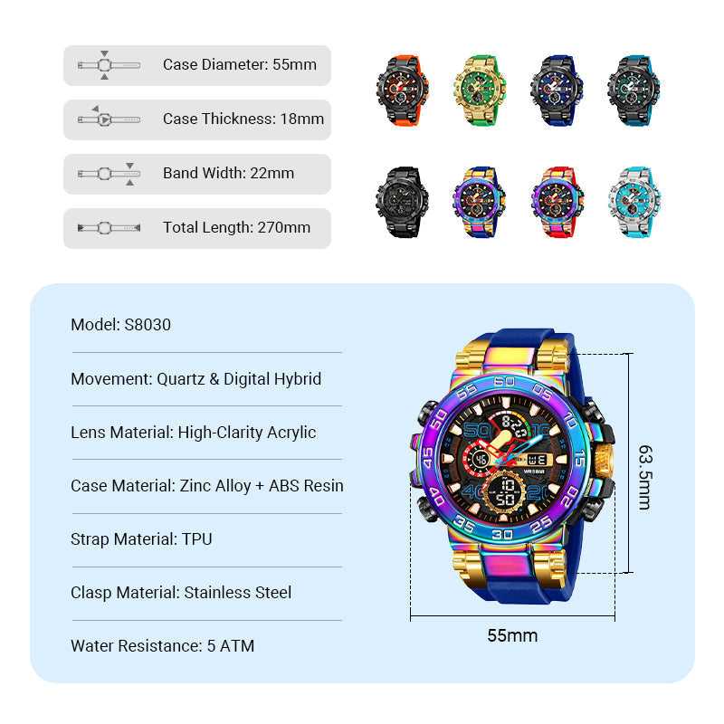 🎨Men's Colorful Punk Style Quartz Watch