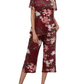 HOT SALE WOMEN'S PRINTED SHORT SLEEVE TOP WITH CAPRI PANTS LOUNGE & SLEEPWEAR SET