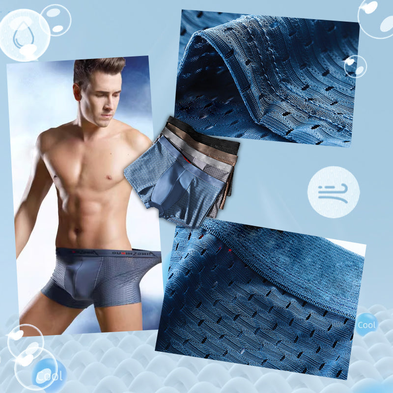 3PCS Men's Mesh Breathable Boxer Briefs