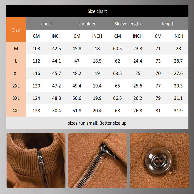 ⏳Time-Limited Special⏰Men's Business Woolen Coat Fashion Double Neck Medium And Long Woolen Coat