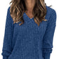 Women's V Neck Long Sleeve Solid Sweater -👏Soft and Warm!
