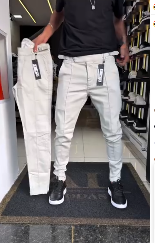 Men's Slim-Fit Pants with Adjustable Waist