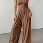 Strapless Wide-Leg Jumpsuit with High Waist