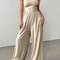 Strapless Wide-Leg Jumpsuit with High Waist