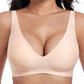 💗LAST DAY Special Price £12.99!⚡50K+ SOLD!!💕 Jelly Wireless Womens Comfortable Wireless Bras Push Up Bralettes Seamless Tshirts Bras Deep V Everyday Bras