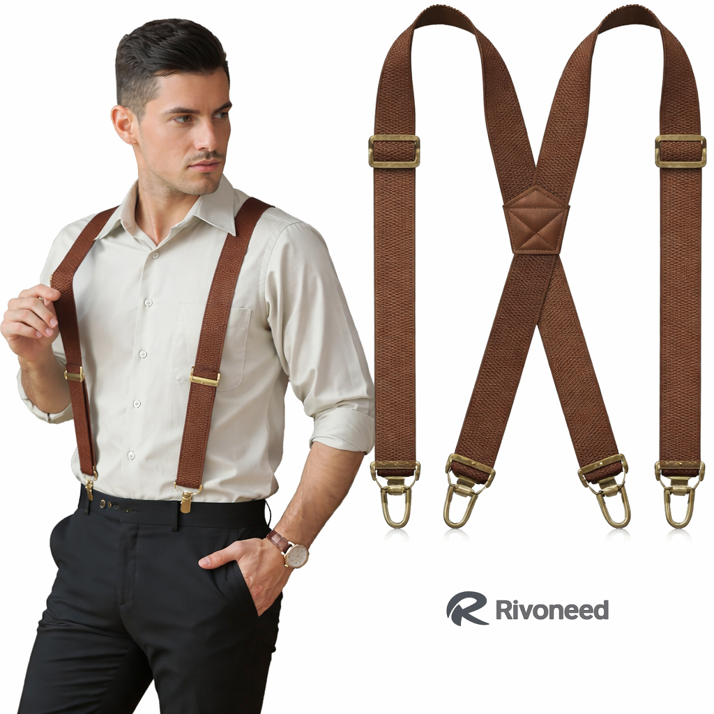 ⏰Men's X-Back Suspenders with Hook Clips