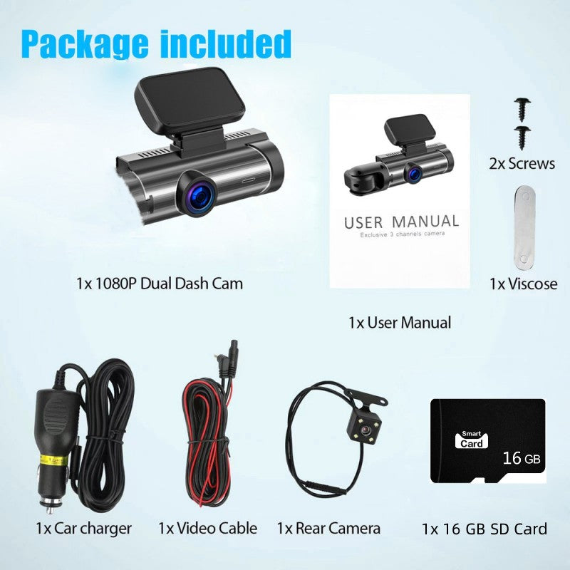 🖤Black Friday top seller!✨ 170° Wide-Angle Dash Cam with Dual Lens – 1080P HD, Night Vision & 24-Hour Parking Monitoring (Drive Safer, Save Every Moment!)