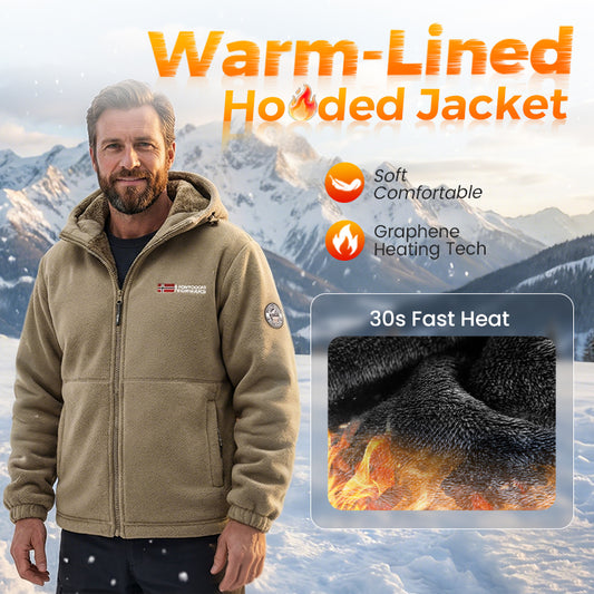 🔥LAST DAY PROMOTION - 50%OFF🔥Upgraded Unisex Hooded Casual Graphene Heated Insulated Jacket (with Internal Pockets)
