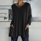 💞 Women's Round Neck Long Sleeve Loose Pocket T-Shirt