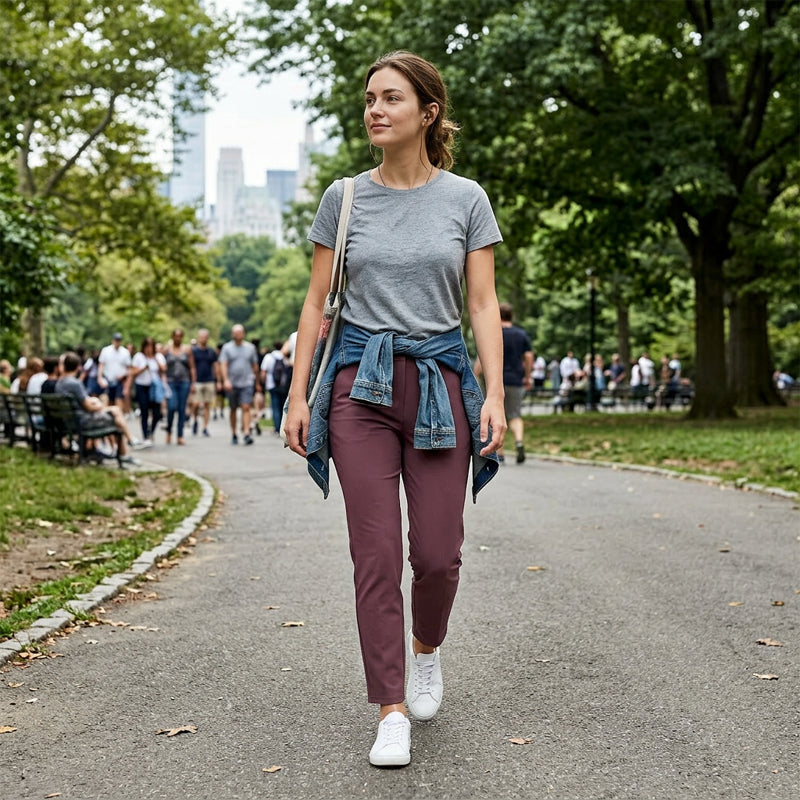 ⏳LIMITED OFFER 70%OFF🌞Women’s Fitted High-Waisted Zip-Pocket Trousers - 👖Lightweight, Breathable, Soft 26"/27" Ankle Pants with Zipper Pockets💕