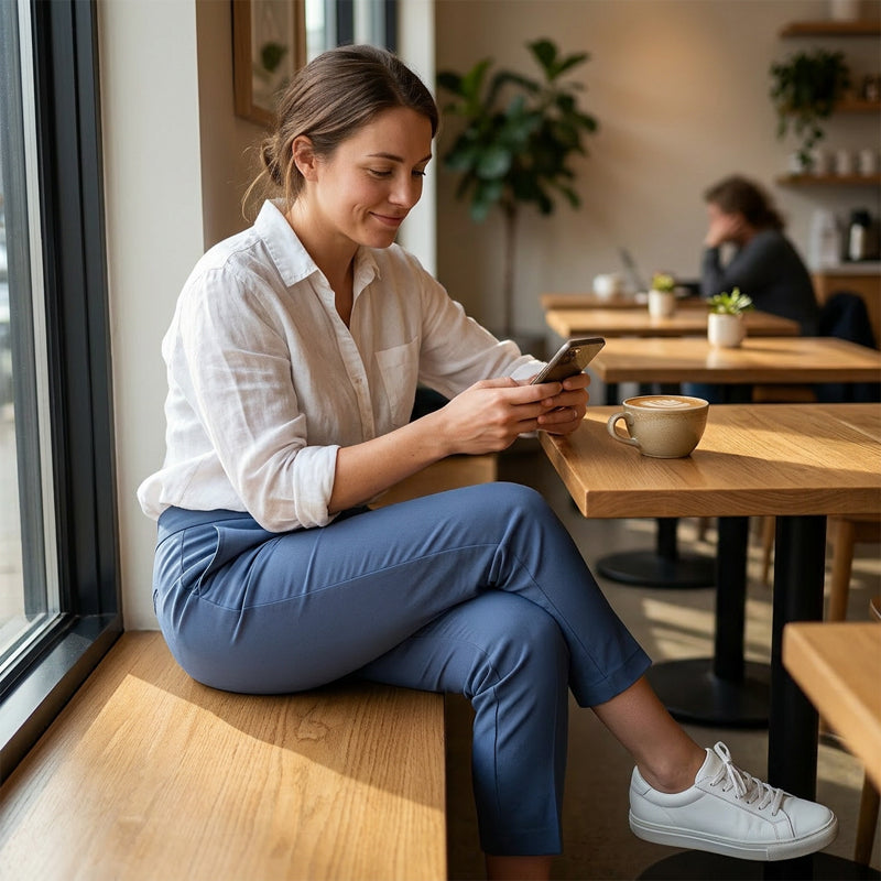 ⏳LIMITED OFFER 70%OFF🌞Women’s Fitted High-Waisted Zip-Pocket Trousers - 👖Lightweight, Breathable, Soft 26"/27" Ankle Pants with Zipper Pockets💕